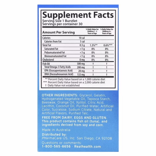 Kids Smart, Kids Smart®, Hi DHA-Omega 3 Fish Oil, fish oil with high DHA and omega-3 content, fruit flavor, 30 chewable tablets - Image 2