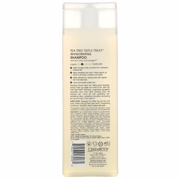 Giovanni, Tea Tree Triple Treat, Toning Shampoo, For All Hair Types, 8.5 fl oz (250 ml) - Image 2
