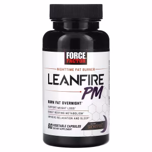 Force Factor, Leanfire PM, Fat Burning Supplement, Bedtime, 60 Veggie Capsules