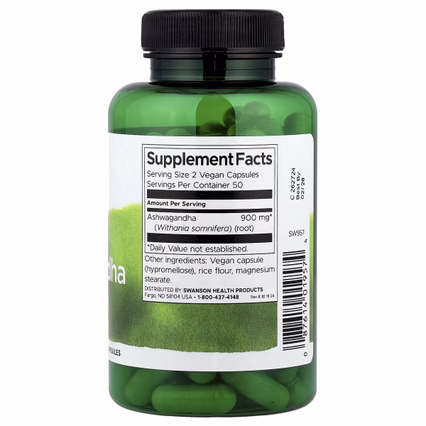 Swanson, Ashwagandha, 450 mg, 100 capsules - Image 2