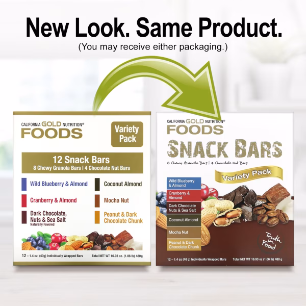 California Gold Nutrition, FOODS, Assorted Snack Bars, 12 x 40 g (1.4 oz) - Image 5